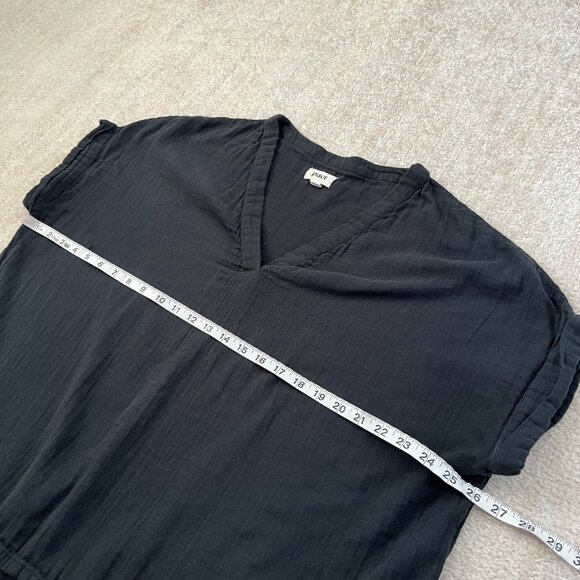 Pact Black Cotton Gauze Popover Blouse Top XL / XXL - Picture 6 of 8